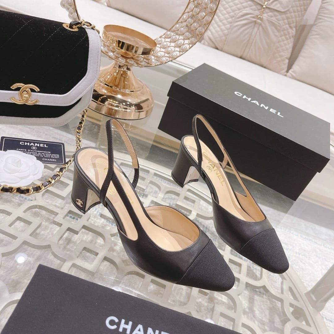 Ch**el Slingbacks Grosgrain Black G31318 Y50006 94305