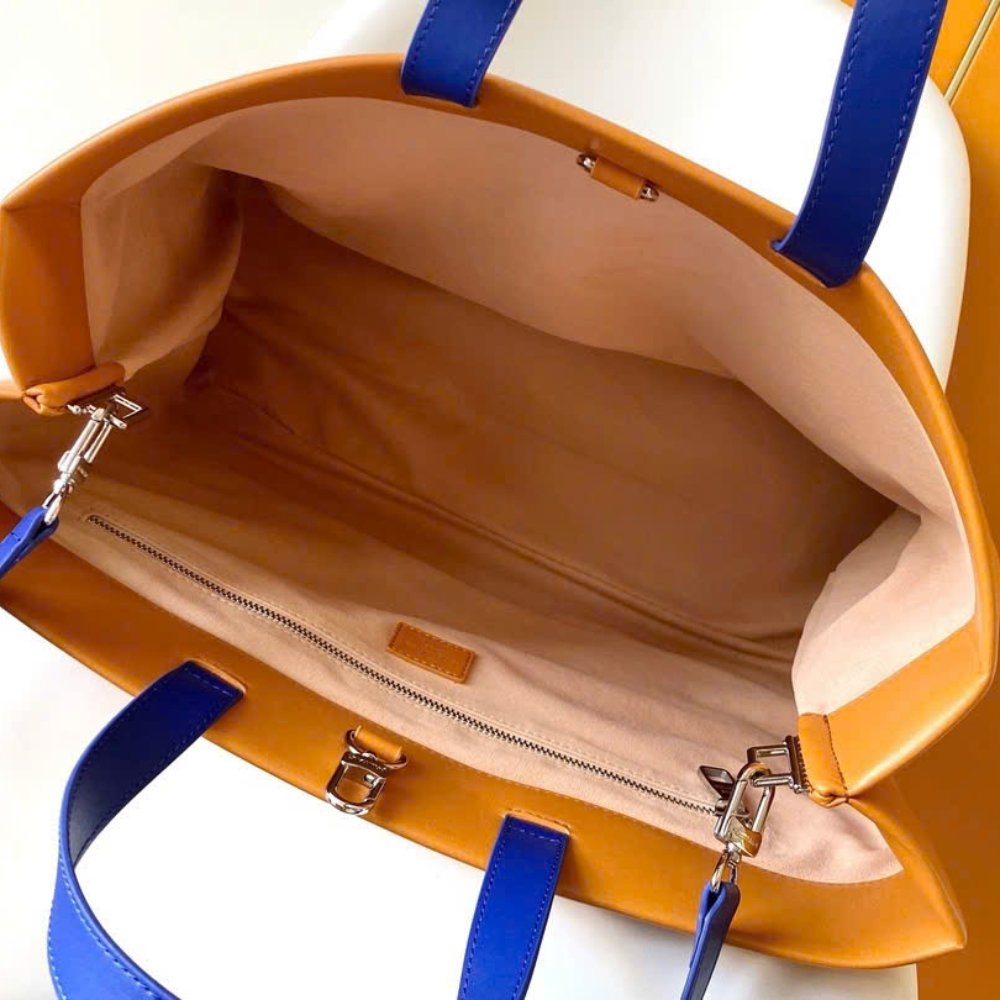 [S*per Vip 1:1] L0vis Vvtt0n Shopper Tote Bag MM Orange Safran 40Cm M24457