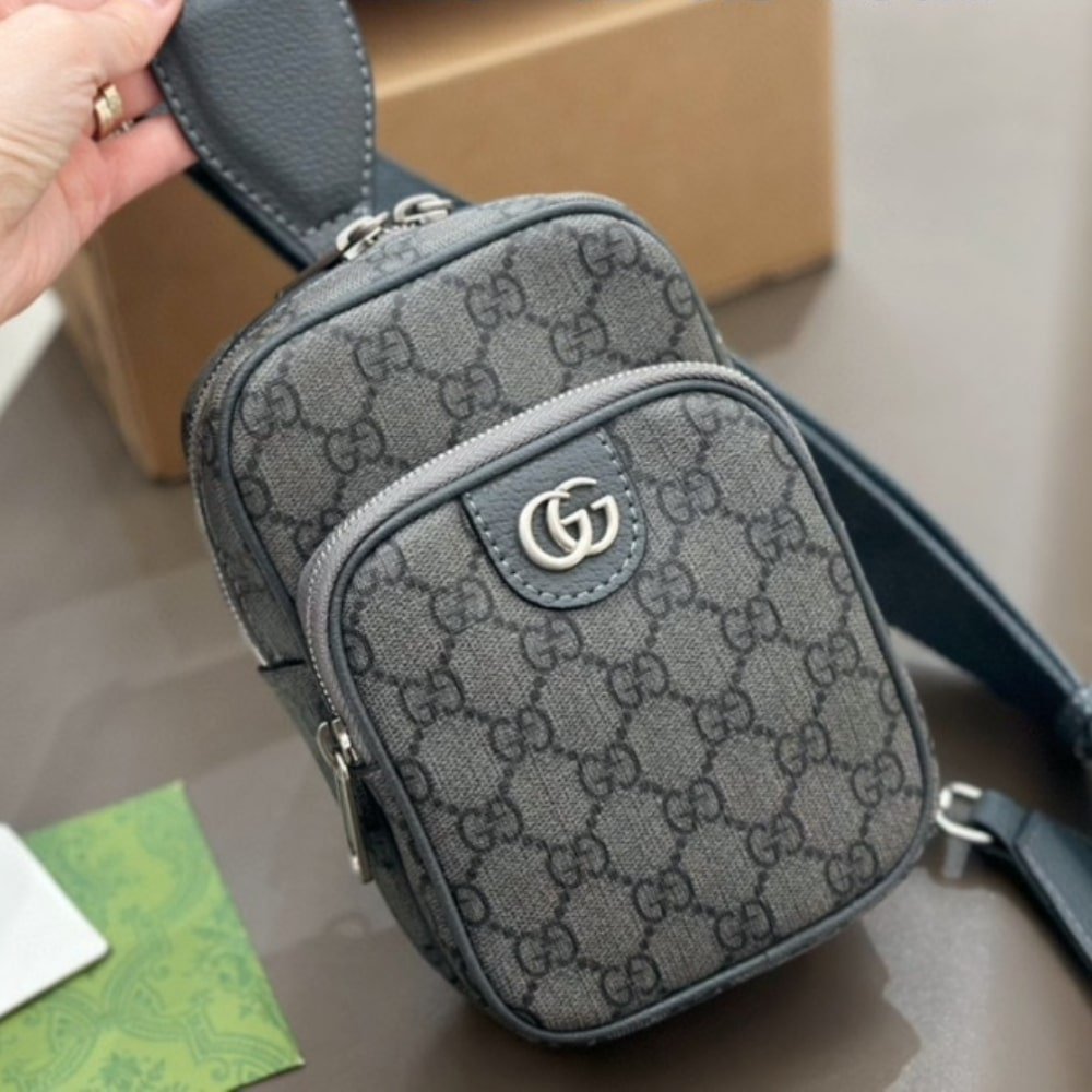 Gvc*1 Gg Ophidia Small Shoulder Bag Grey 18Cm