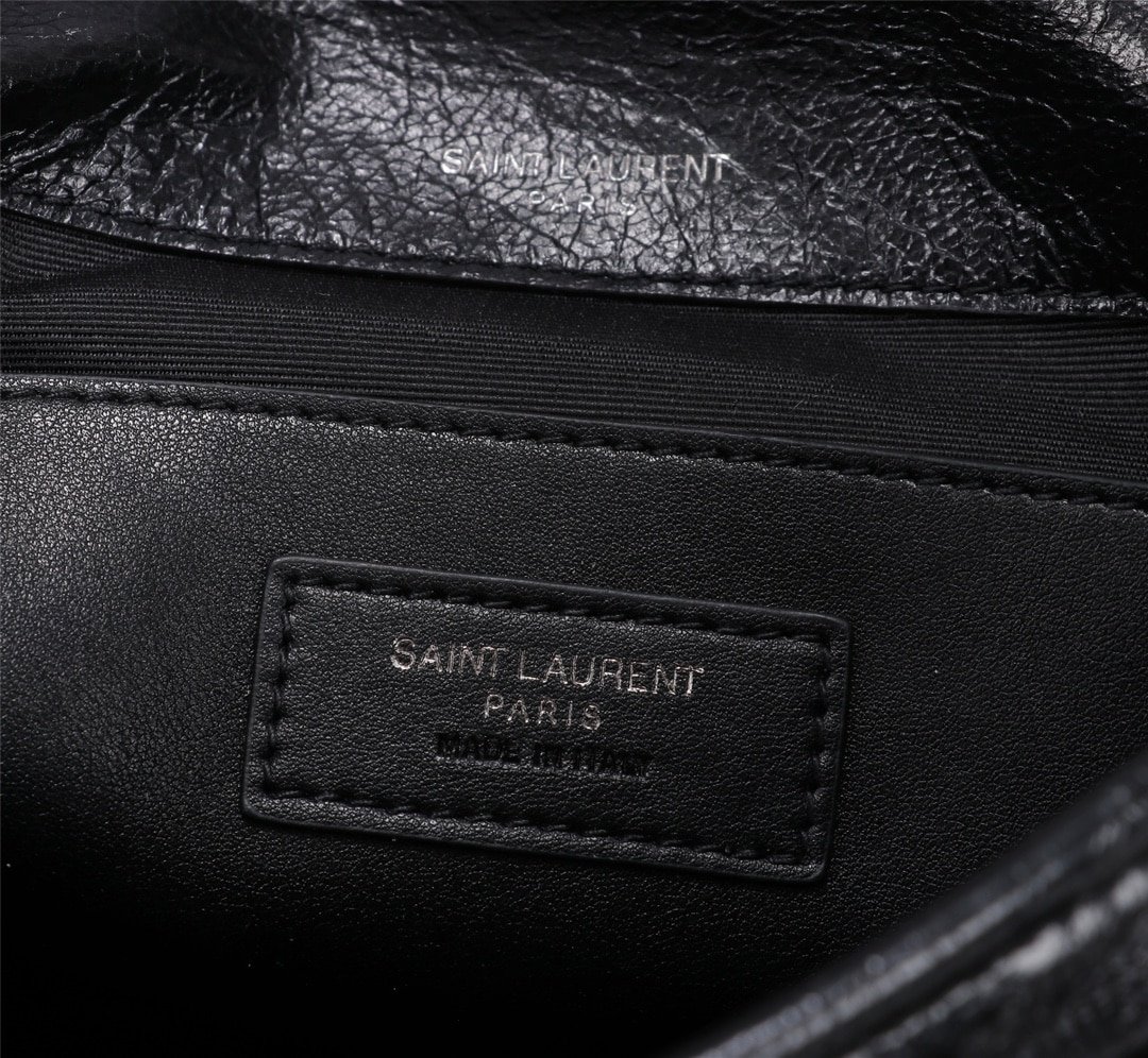 Sa1nt Lau*nt Niki Baby In Vintage Leather Black 21Cm 6331600En041000