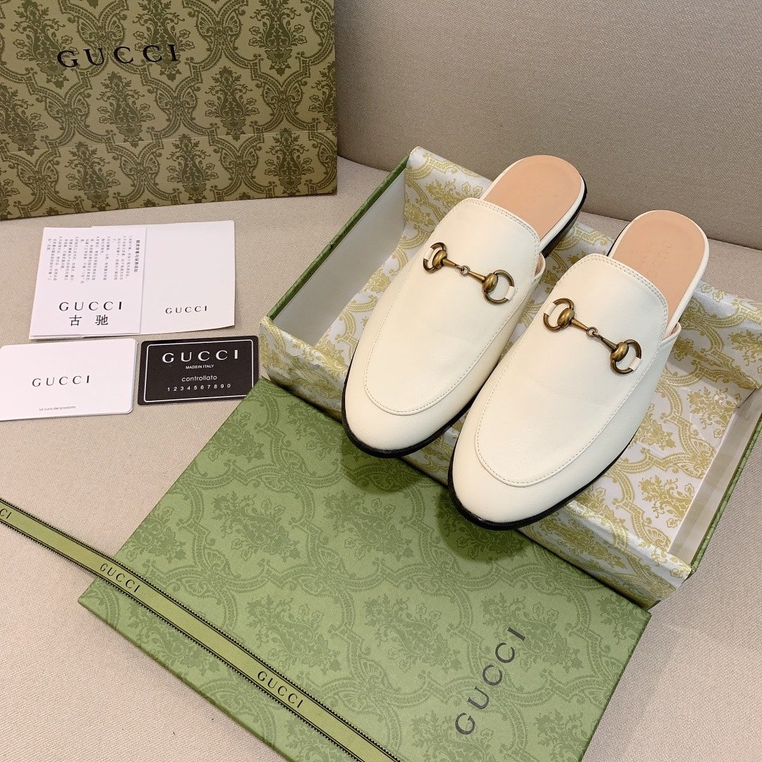 Gvc*1 Princetown Leather Slipper White 423513 C9D00 9022