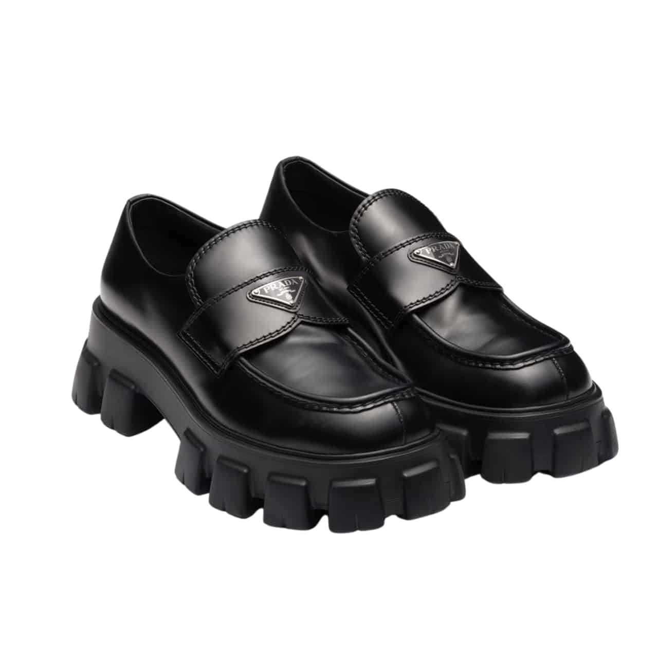 Pra*a Monolith Brushed Leather Loafers Black 2De129 B4L F0002
