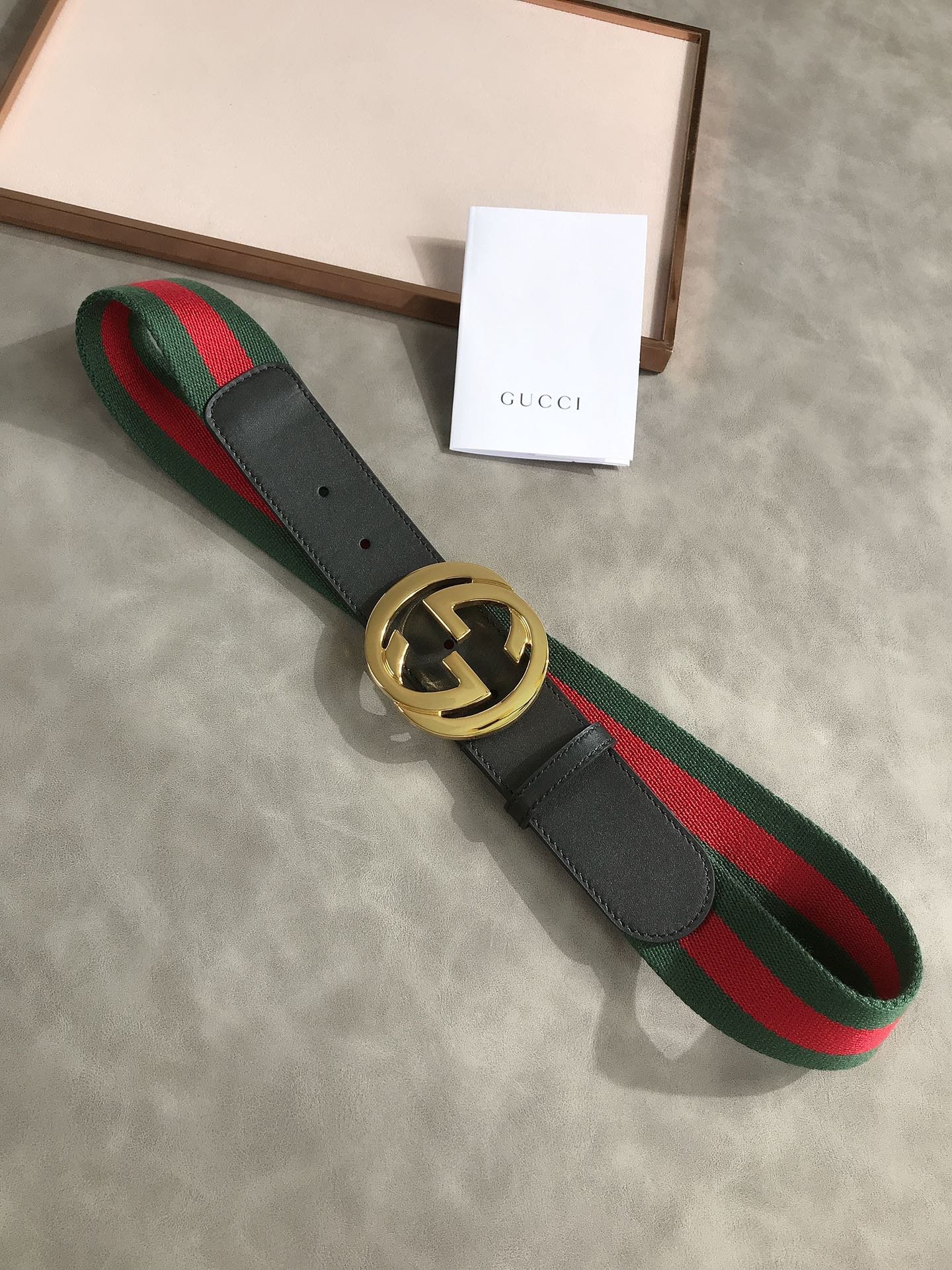 Gvc*1 Web Belt With G Buckle Green 4Cm