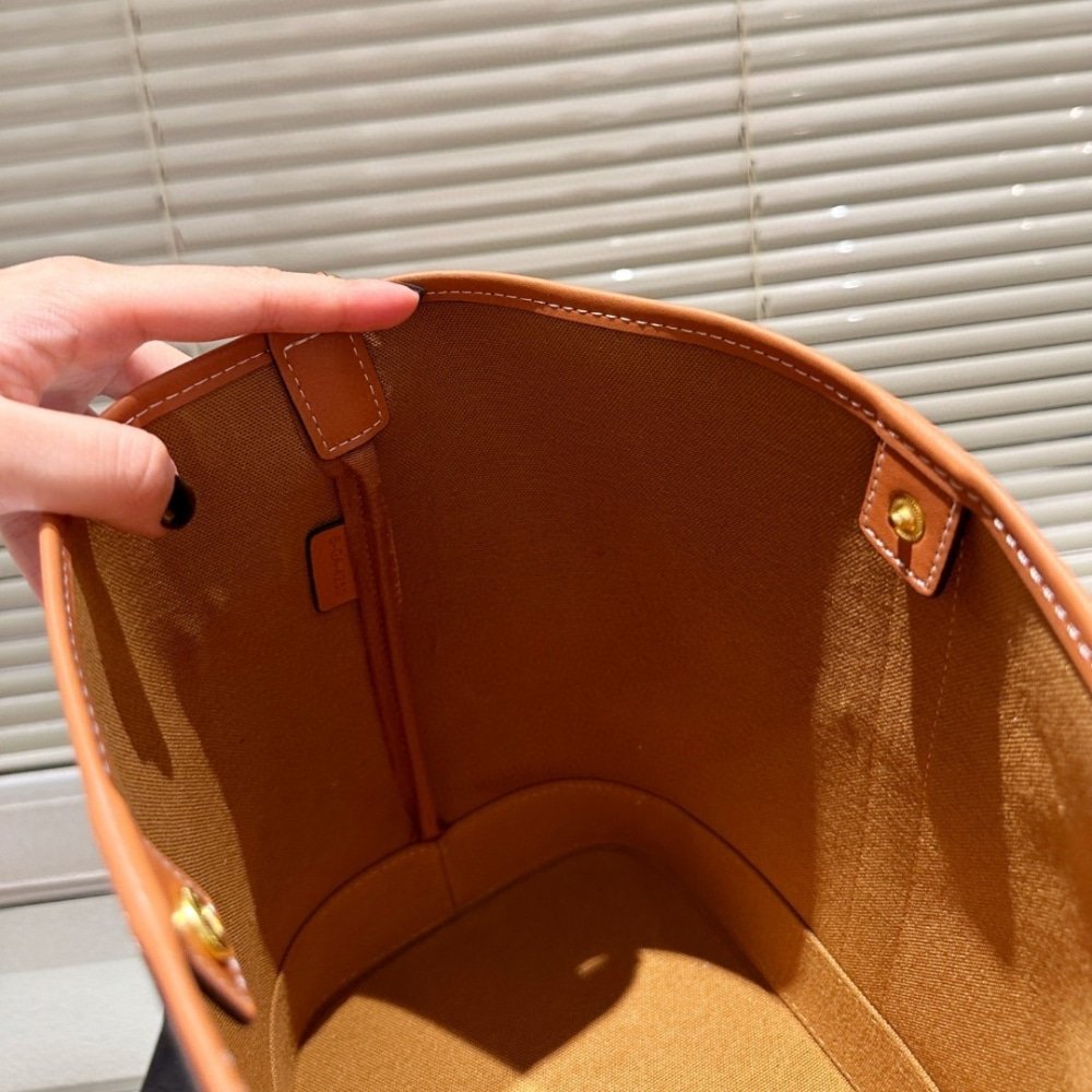Ce1i*e Medium Cabas In Triomphe Canvas And Calfskin Tan 28Cm 115072Cas 04Lu