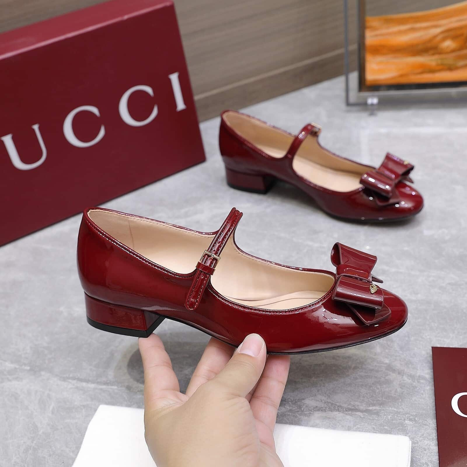 Gvc*1 Women Ballet Flat With Bow Red 835748 0B9J0 6207
