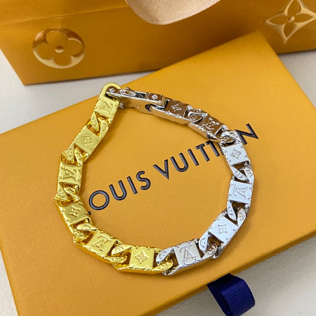 L0vis Vvtt0n Monogram Tied Up Bracelet Gold And Silver M1306L