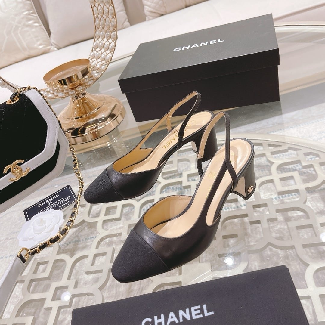 Ch**el Slingbacks Grosgrain Black G31318 Y50006 94305