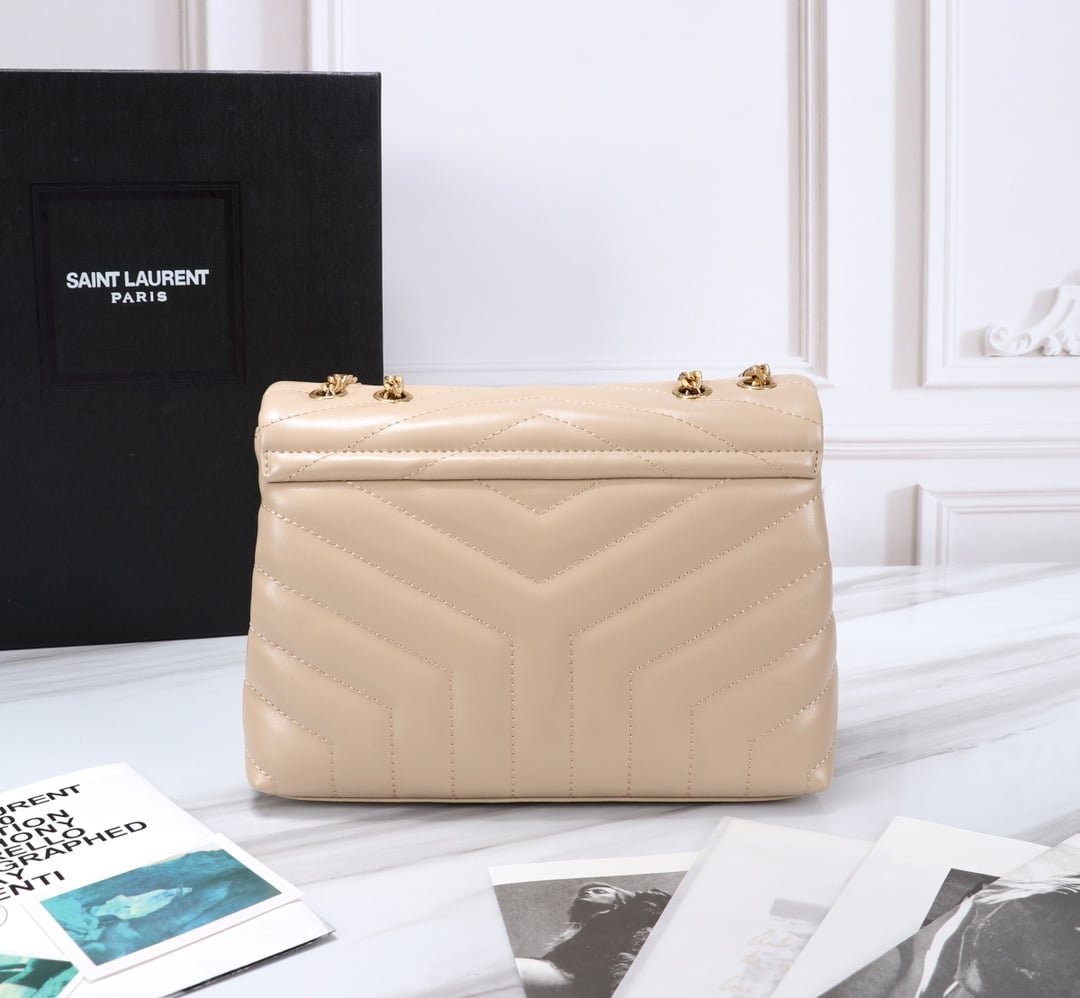 Sa1nt Lau*nt Loulou Small Chain Bag In Matelassé Y Dark Beige Gold 23Cm 494699Dv7272721