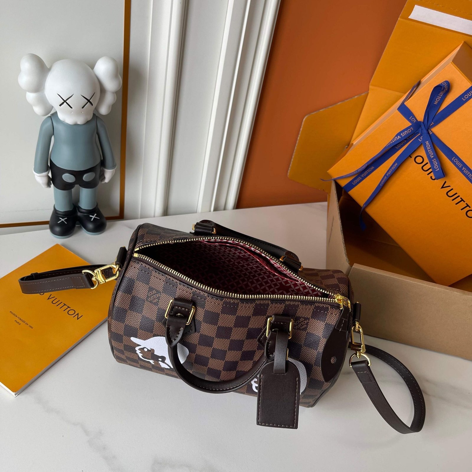 L0vis Vvtt0n Speedy 25 Bandoulière Damier Ebene Canvas Brown 25Cm N40772