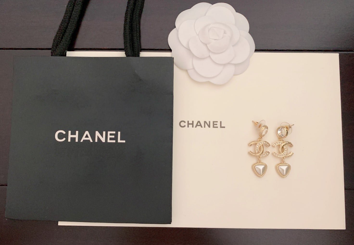 Ch**el Pearl Gold Earrings