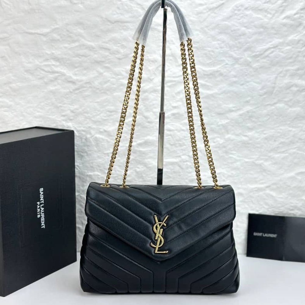 Sa1nt Lau*nt Loulou Large In Matelassé Black 32Cm 803541Aaeax1000