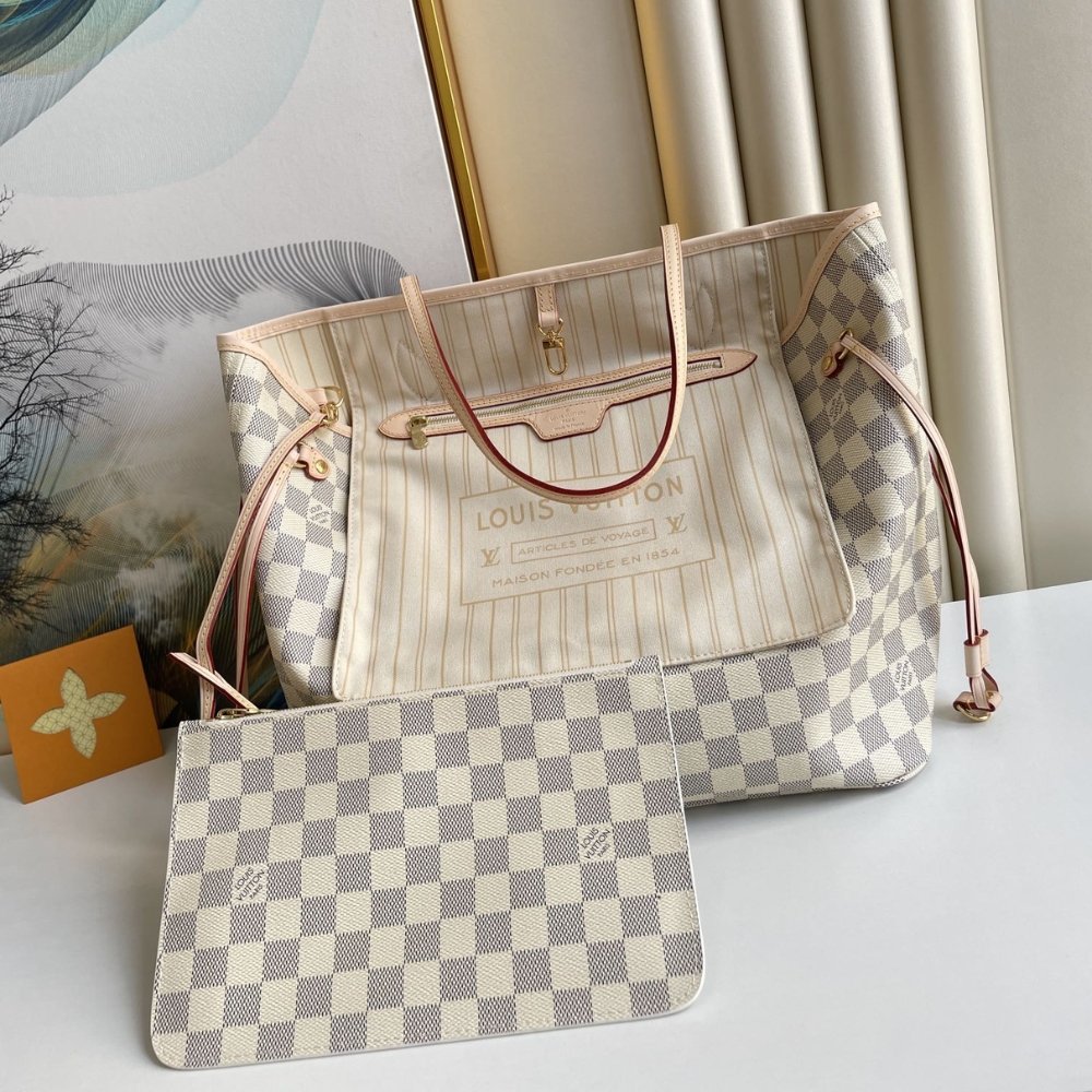 L0vis Vvtt0n Neverfull GM Damier Azur Canvas Beige 39Cm N40602