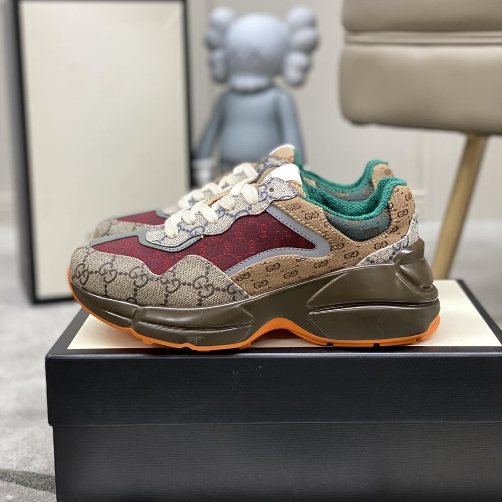 Gvc*1 Women’S Gg Rhyton Sneaker ‎Beige Brick Red 619891 99Wg0 6060
