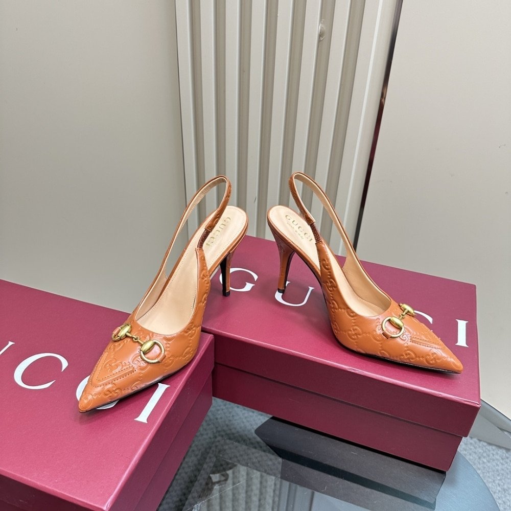 Gvc*1 Women’s Horsebit Pump Gg Leather Light Brown 792065 Aaegj 2712