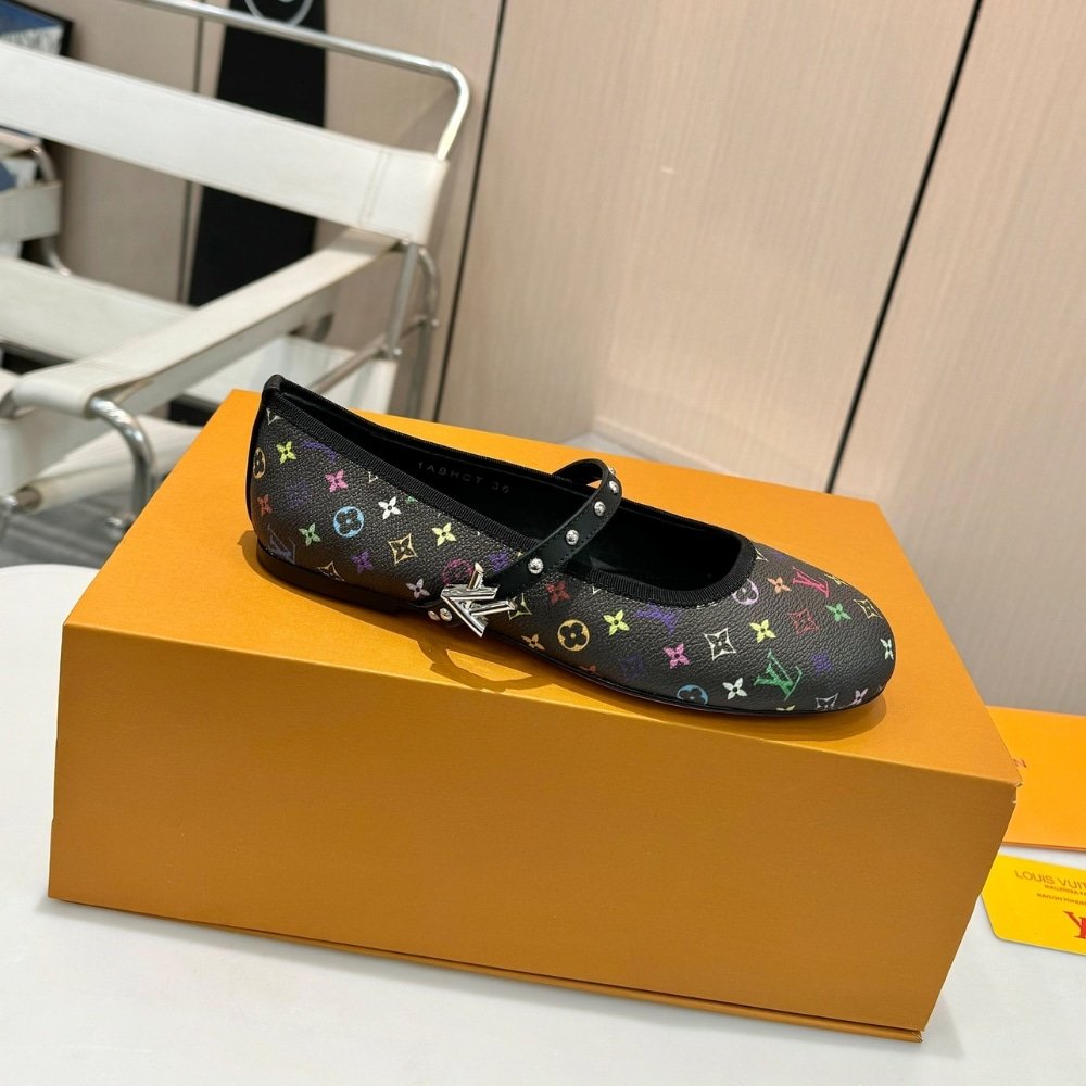 L0vis Vvtt0n X Takashi Murakami Romy Flat Ballerina Black 1Agvc3