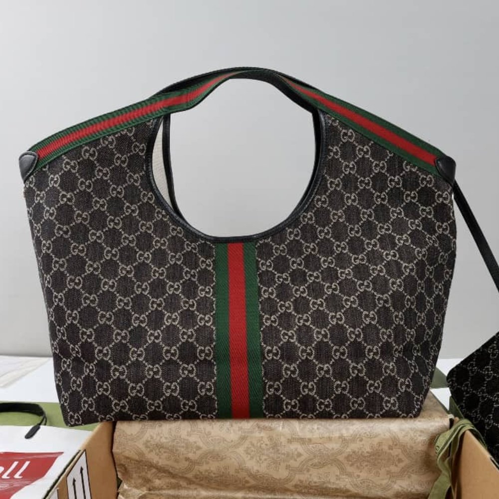 [S*per Vip 1:1] Gvc*1 Giglio Large Tote Bag Gg Denim Black And White 60Cm 853971 Fafyu 1155