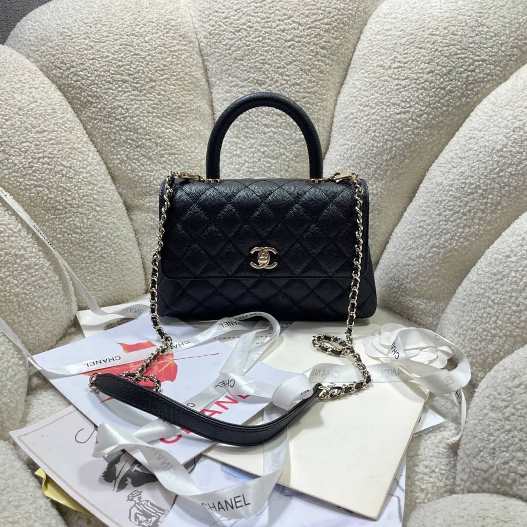 [S*per Vip 1:1] Ch**el Coco Small Handle Flap Bag In Black 23Cm A92990 Y61556 94305