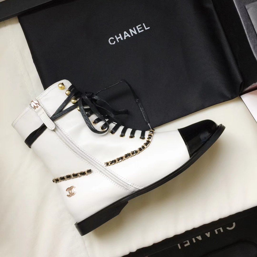 Ch**el Botas Para Mujer White And Black