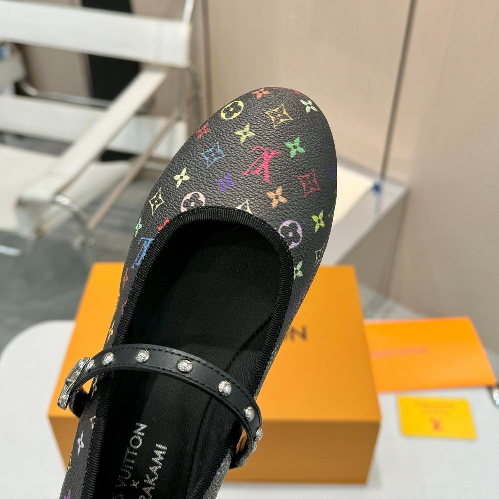L0vis Vvtt0n X Takashi Murakami Romy Flat Ballerina Black 1Agvc3