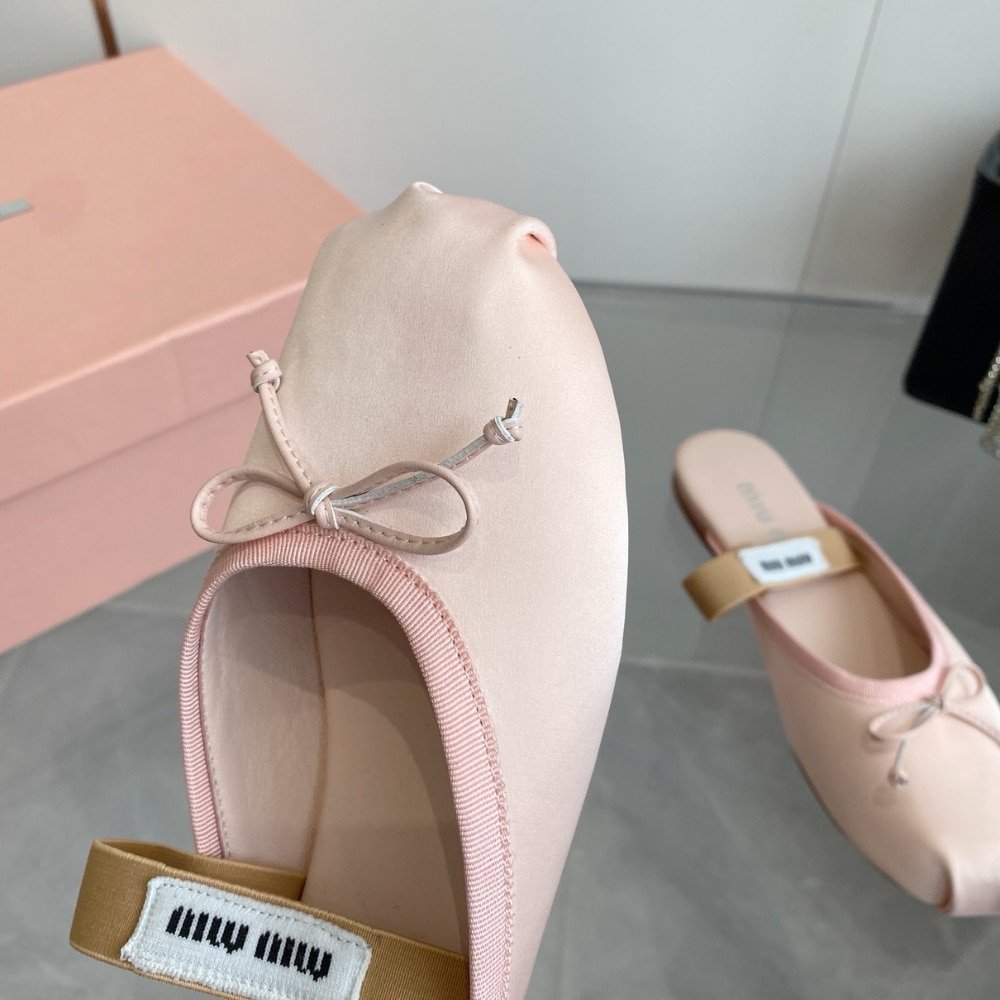 M1um1u Satin Ballerina Mules Orchid Pink 5F451E Qu6 F0615 F 005