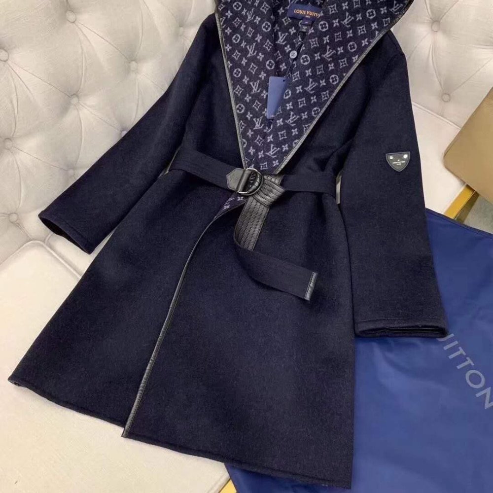 L0vis Vvtt0n Hooded Wrap Coat Black 1A4Pe6