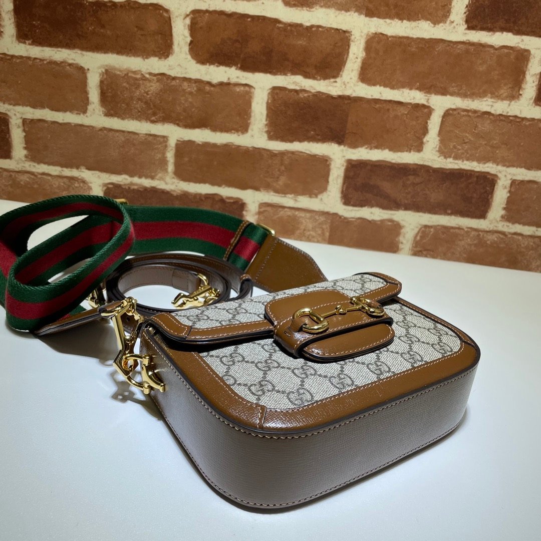Gvc*1 Horsebit 1955 Small Shoulder Bag Gg Svp*me Canvas Beige Brown 20Cm 658574 Huhhg 8565