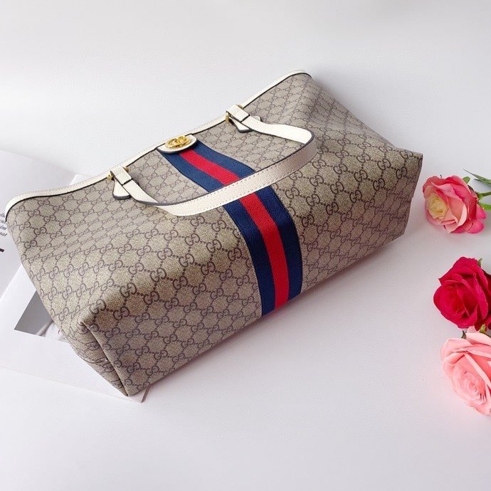 Gvc*1 Ophidia Medium Gg Tote Bag Beige Ebony 38Cm 631685 96Iwb 9794