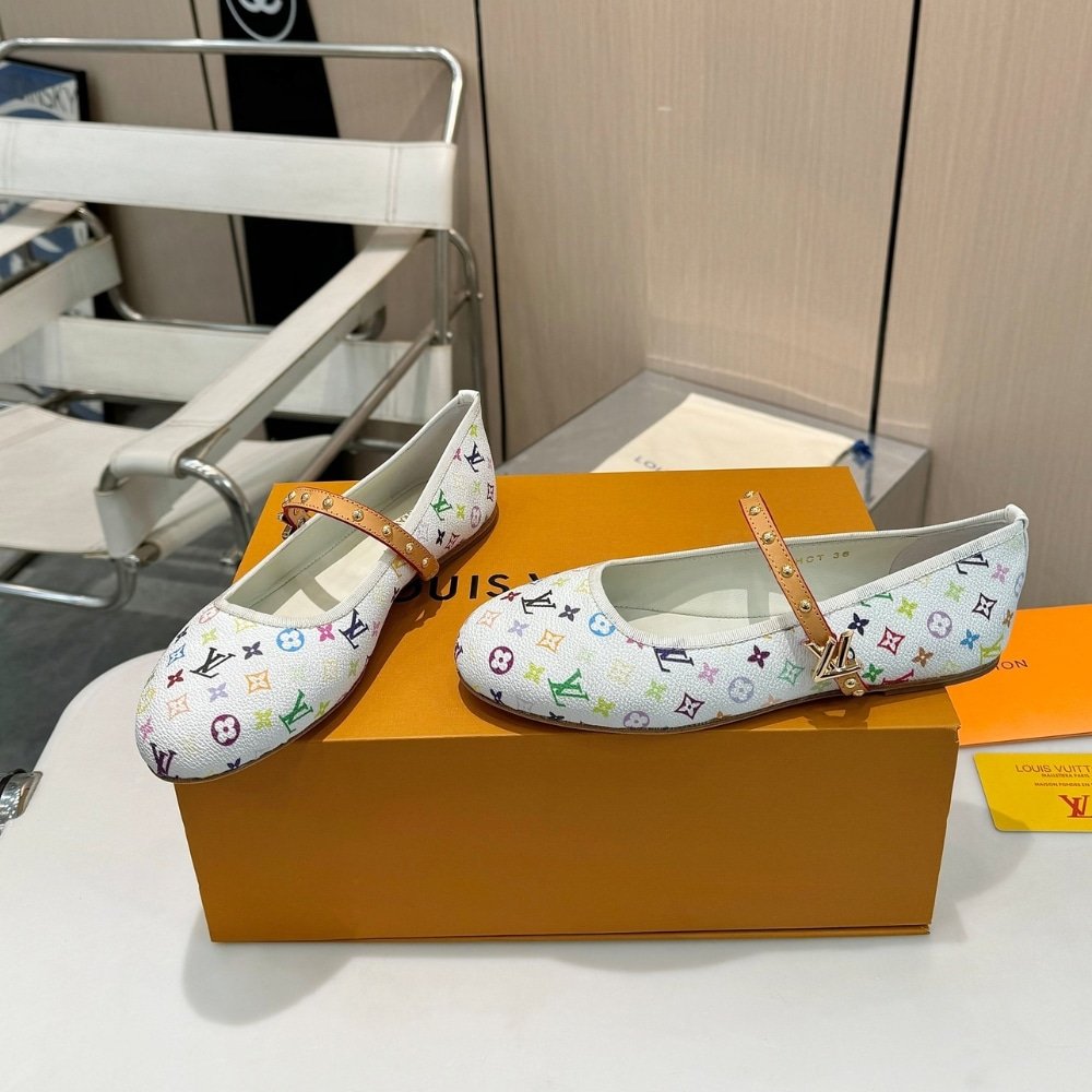 L0vis Vvtt0n X Takashi Murakami Romy Flat Ballerina White 1Agvfm
