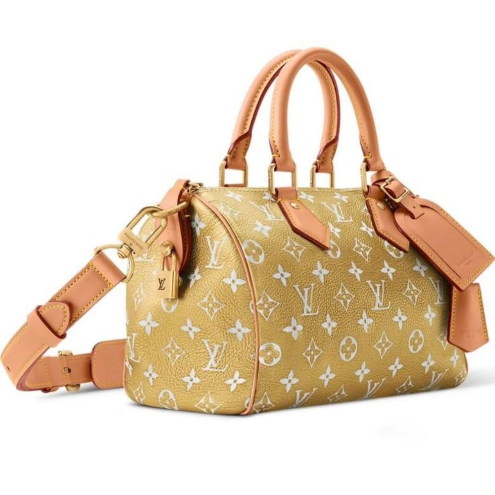 [S*per Vip 1:1] L0vis Vvtt0n Speedy P9 Bandoulière 25 Gold Kinsugi 25Cm M26305