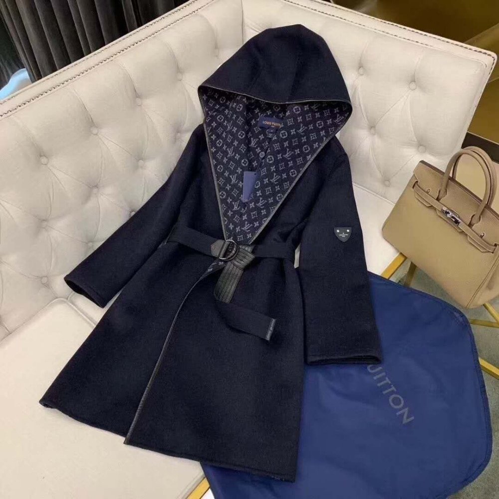 L0vis Vvtt0n Hooded Wrap Coat Black 1A4Pe6