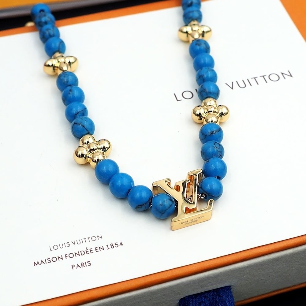 L0vis Vvtt0n Turquoise Pearl Necklace Blue