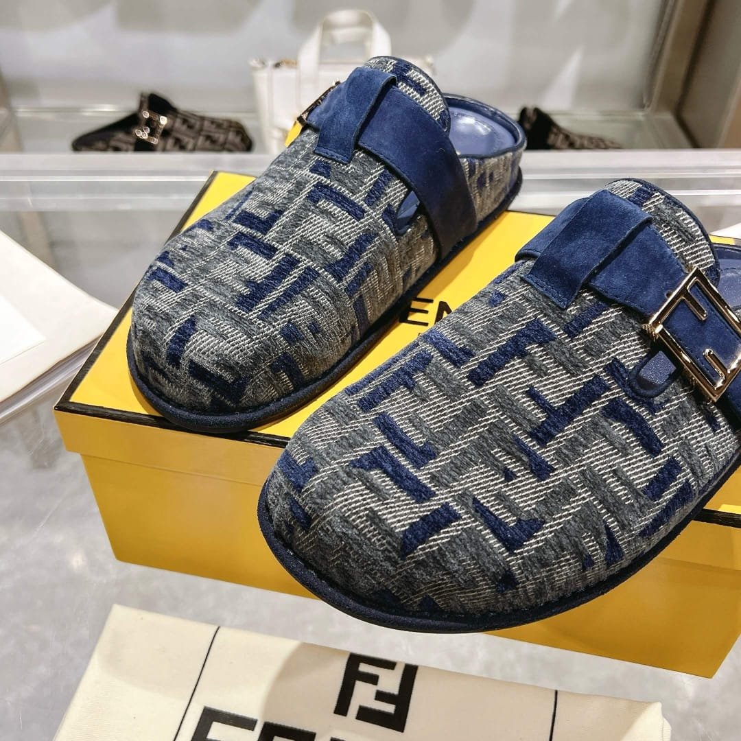 F**di Feel Ff Mules Denim Blue 8R8448Akzpf1Pz7