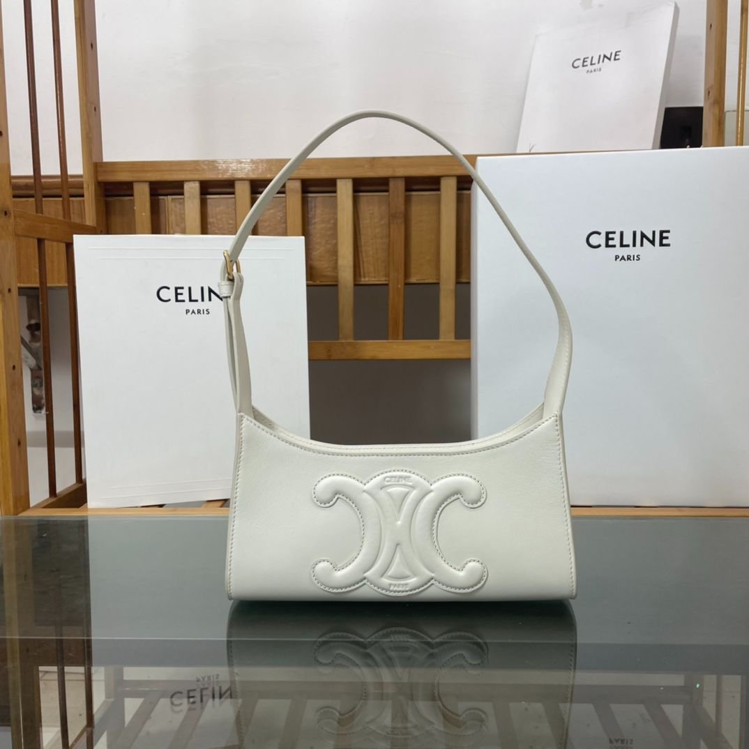 Ce1i*e Cuir Triomphe Bags In Smooth Calfskin White 198153