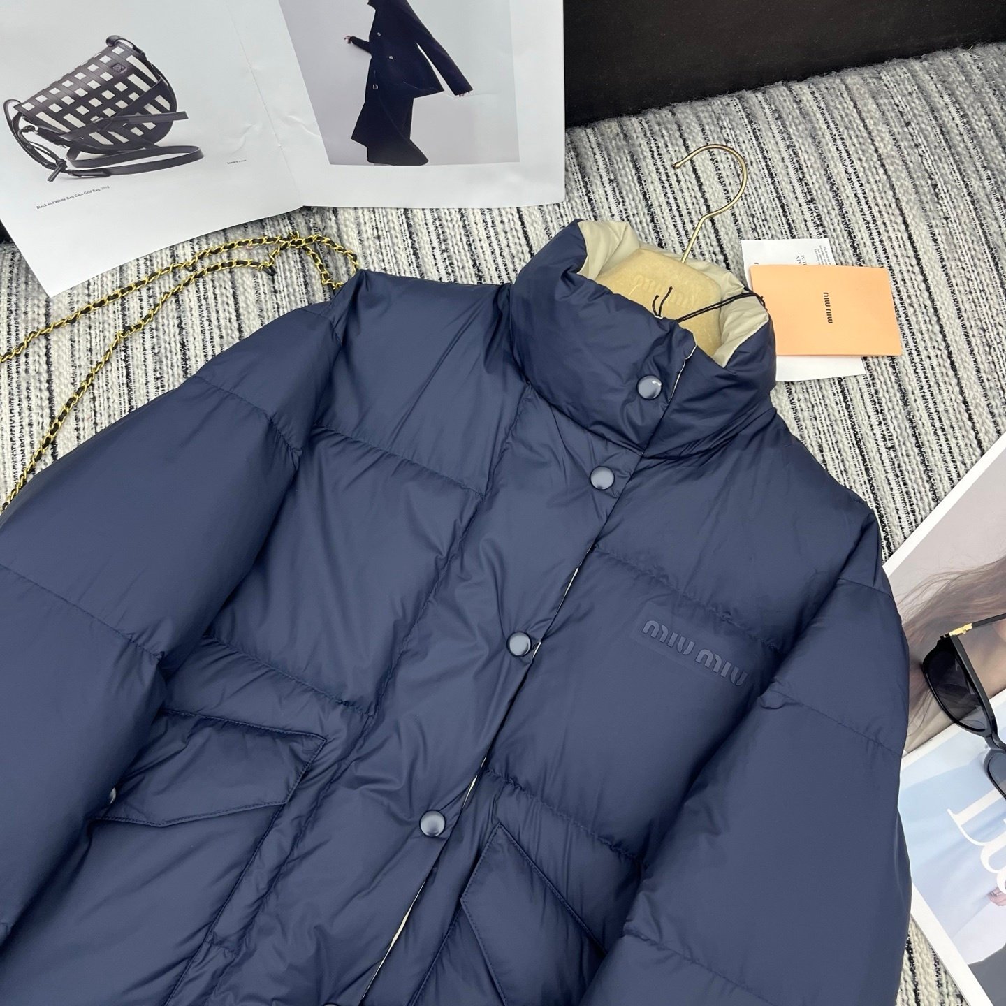 M1um1u Reversible Technical Ponge Down Jacket Blue Ml1320 17Op F0Oqu S Ooo