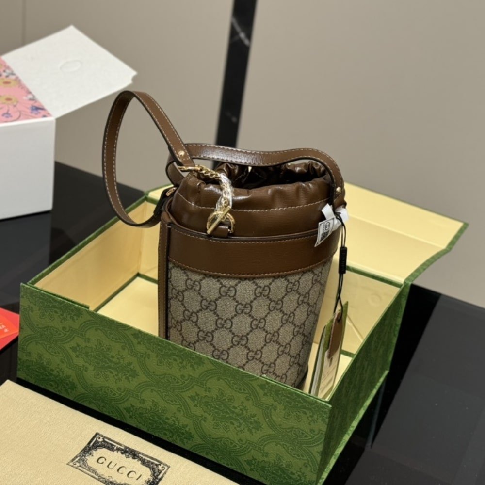 Gvc*1 Horsebit 1955 Small Bucket Bag Brown 18Cm