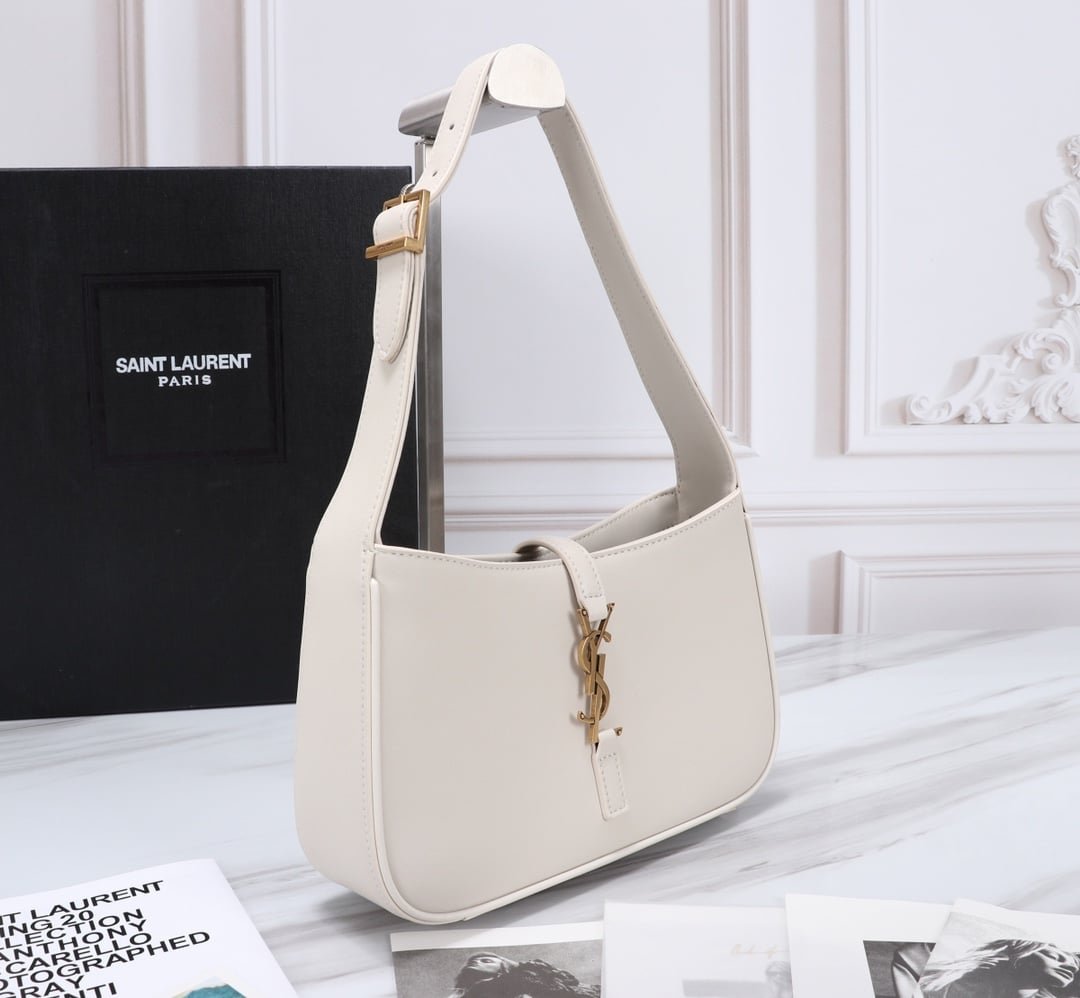 Sa1nt Lau*nt Le 5 À 7 Hobo Bag In Smooth Leather White 23Cm 6572282R20W9207