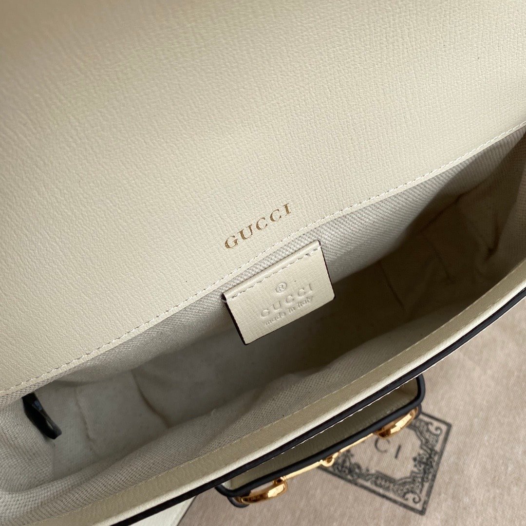 Gvc*1 Horsebit 1955 Mini Gg Svp*me Canvas Beige White 20Cm 658574 Huhhg 9759