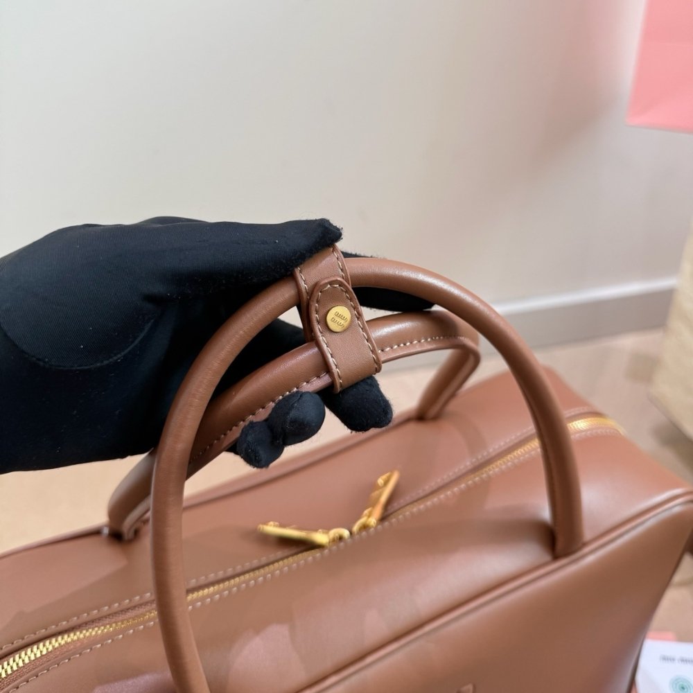 Miu Miu Beau Cognac Beau Leather Bag 34Cm 5BB117 2CRW F0046 V MON
