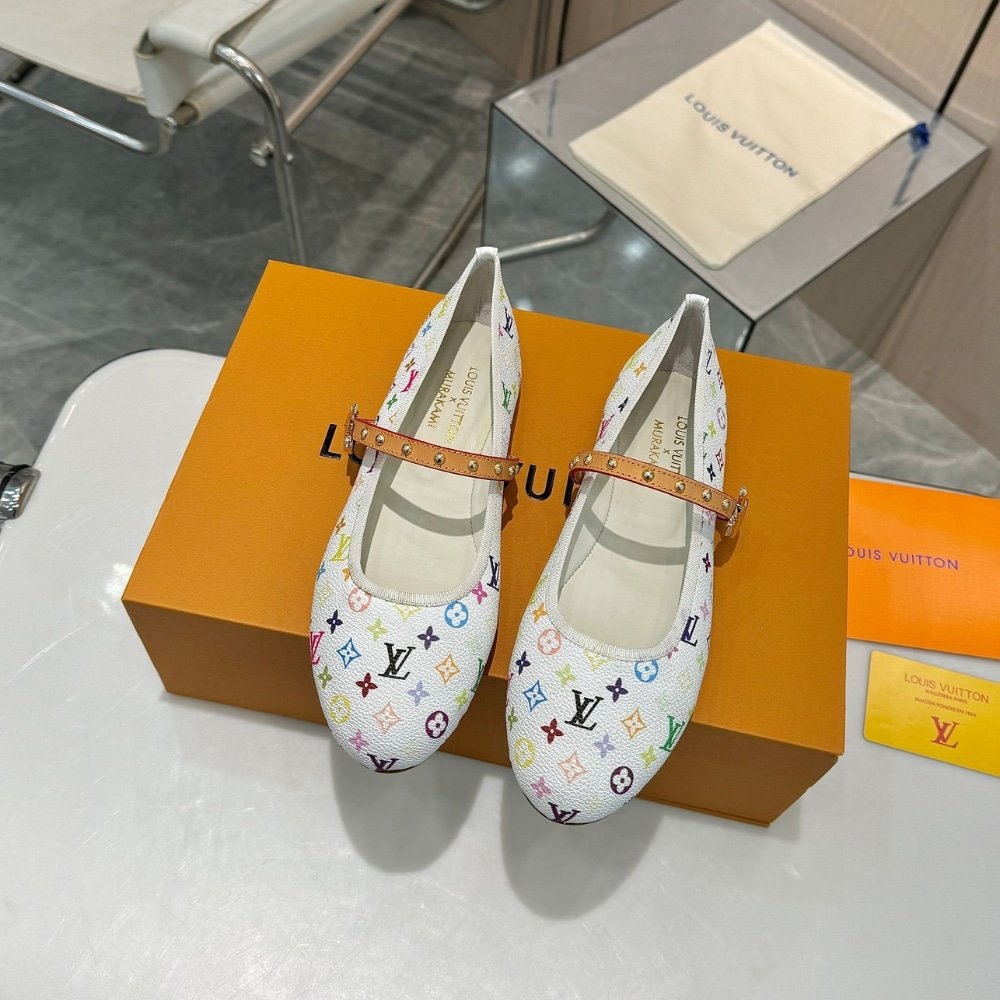 L0vis Vvtt0n X Takashi Murakami Romy Flat Ballerina White 1Agvfm