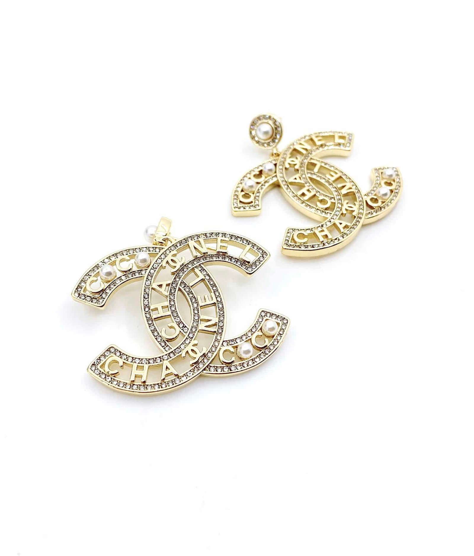 Ch**el Cc Gold Earrings