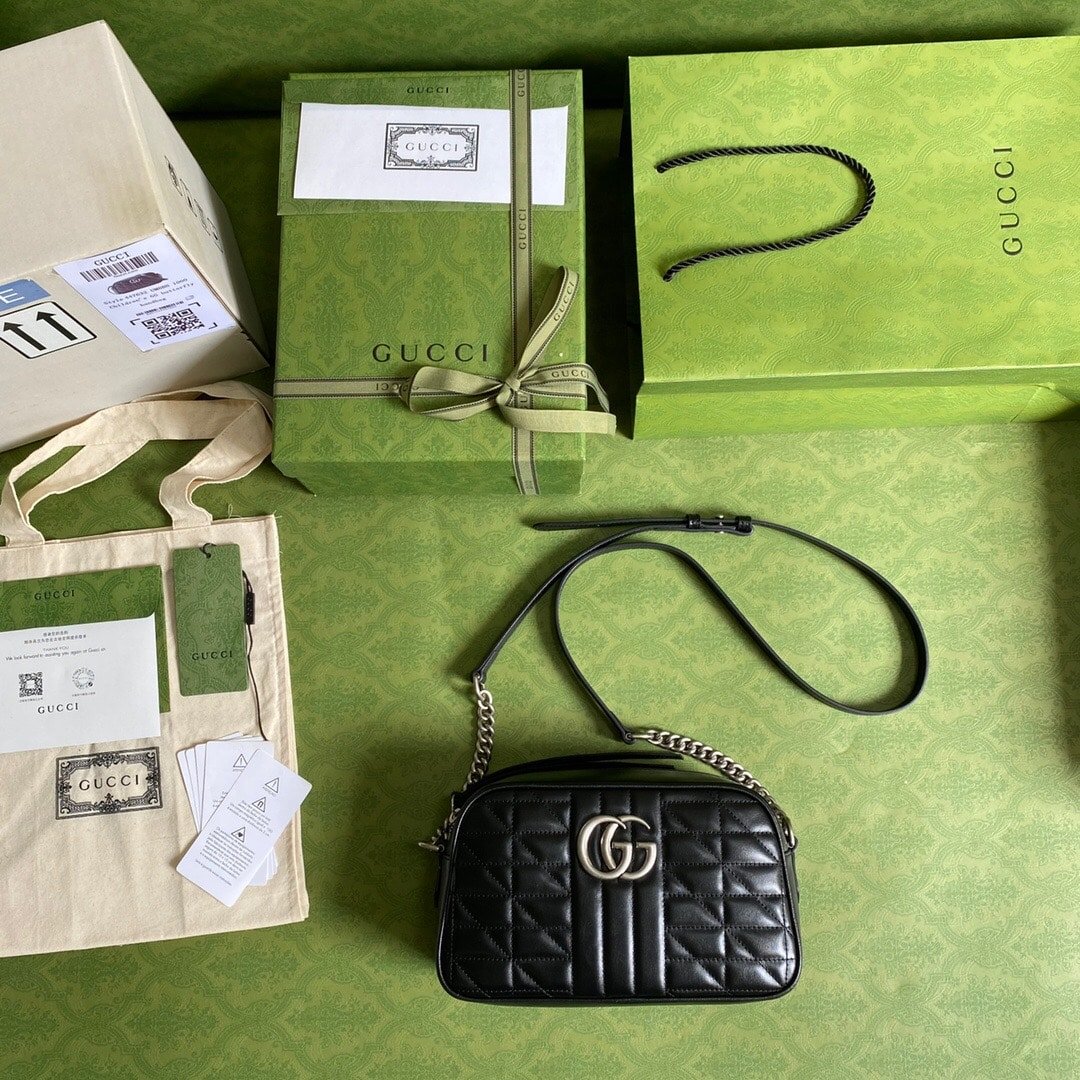 Gvc*1 Gg Marmont Small Shoulder Bag Black 24Cm 447632 Um8Bn 1000