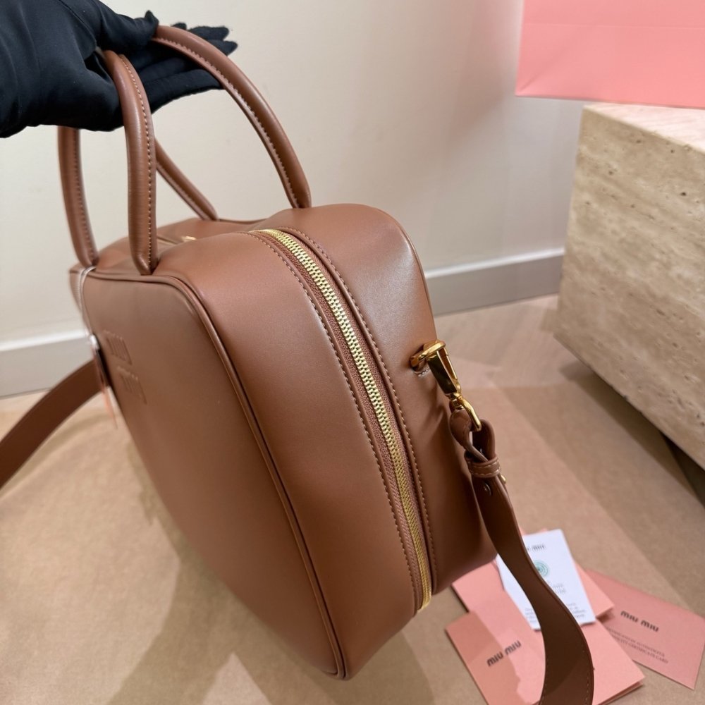 Miu Miu Beau Cognac Beau Leather Bag 34Cm 5BB117 2CRW F0046 V MON
