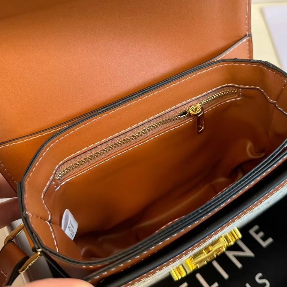Ce1i*e Mini Besace In Triomphe Canvas And Calfskin White 18Cm 196702Bzj 01Bc