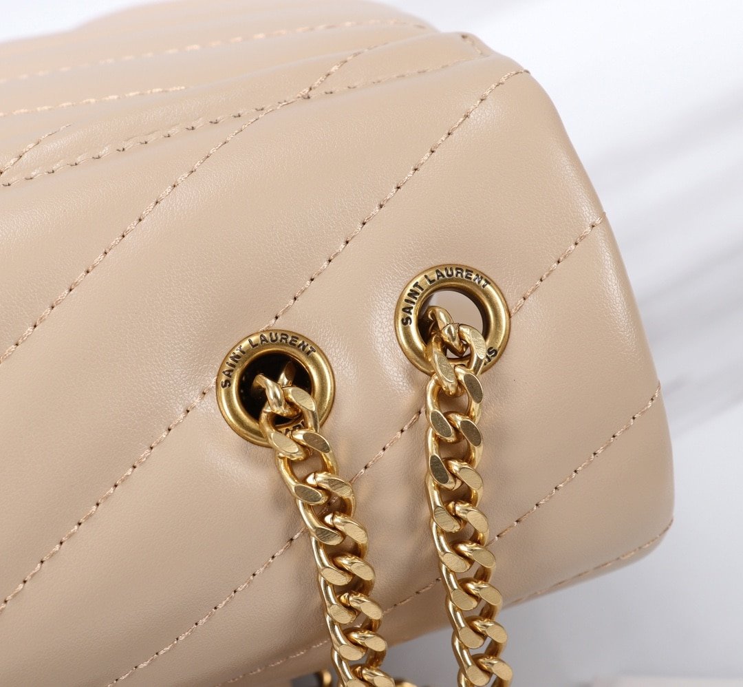 Sa1nt Lau*nt Loulou Small Chain Bag In Matelassé Y Dark Beige Gold 23Cm 494699Dv7272721