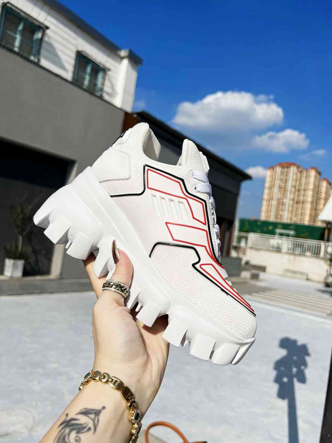 Pra*a Cloudbust Thunder Sneakers With White And Red 2Eg2933Lgnf0009
