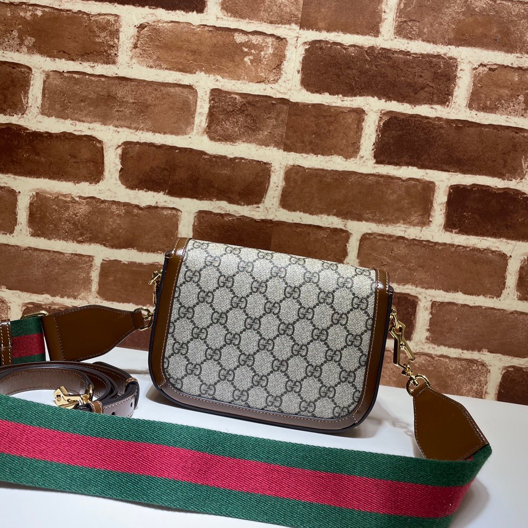 Gvc*1 Horsebit 1955 Small Shoulder Bag Gg Svp*me Canvas Beige Brown 20Cm 658574 Huhhg 8565
