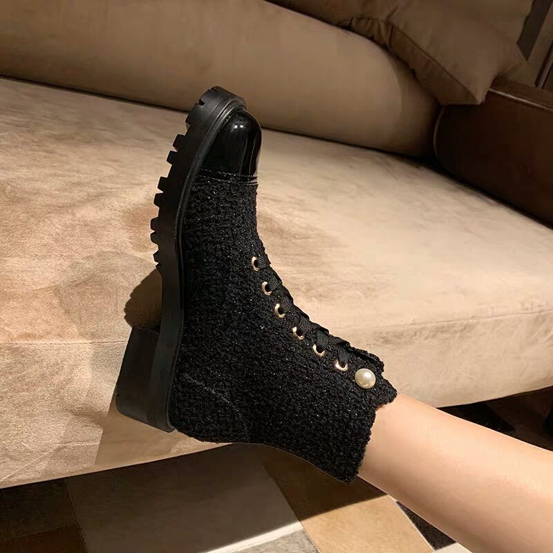 Ch**el Ankle Boots In Tweed Black G35154 Y53934 K1842