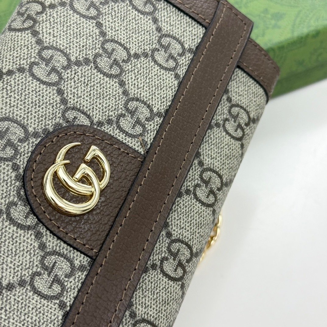 Gvc*1 Ophidia Chain Wallet Beige Gg Svp*me Canvas 19Cm 772309K9Gsg8367