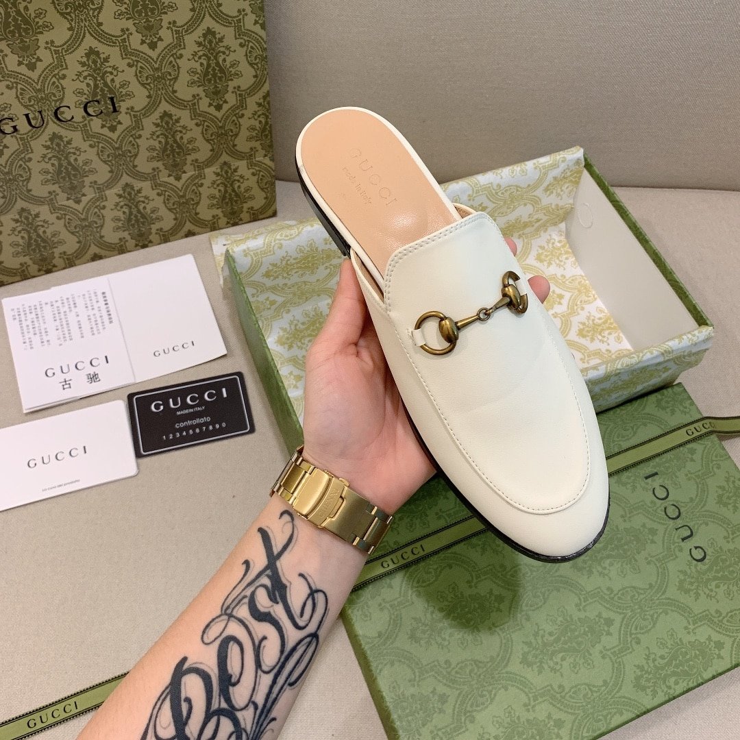 Gvc*1 Princetown Leather Slipper White 423513 C9D00 9022