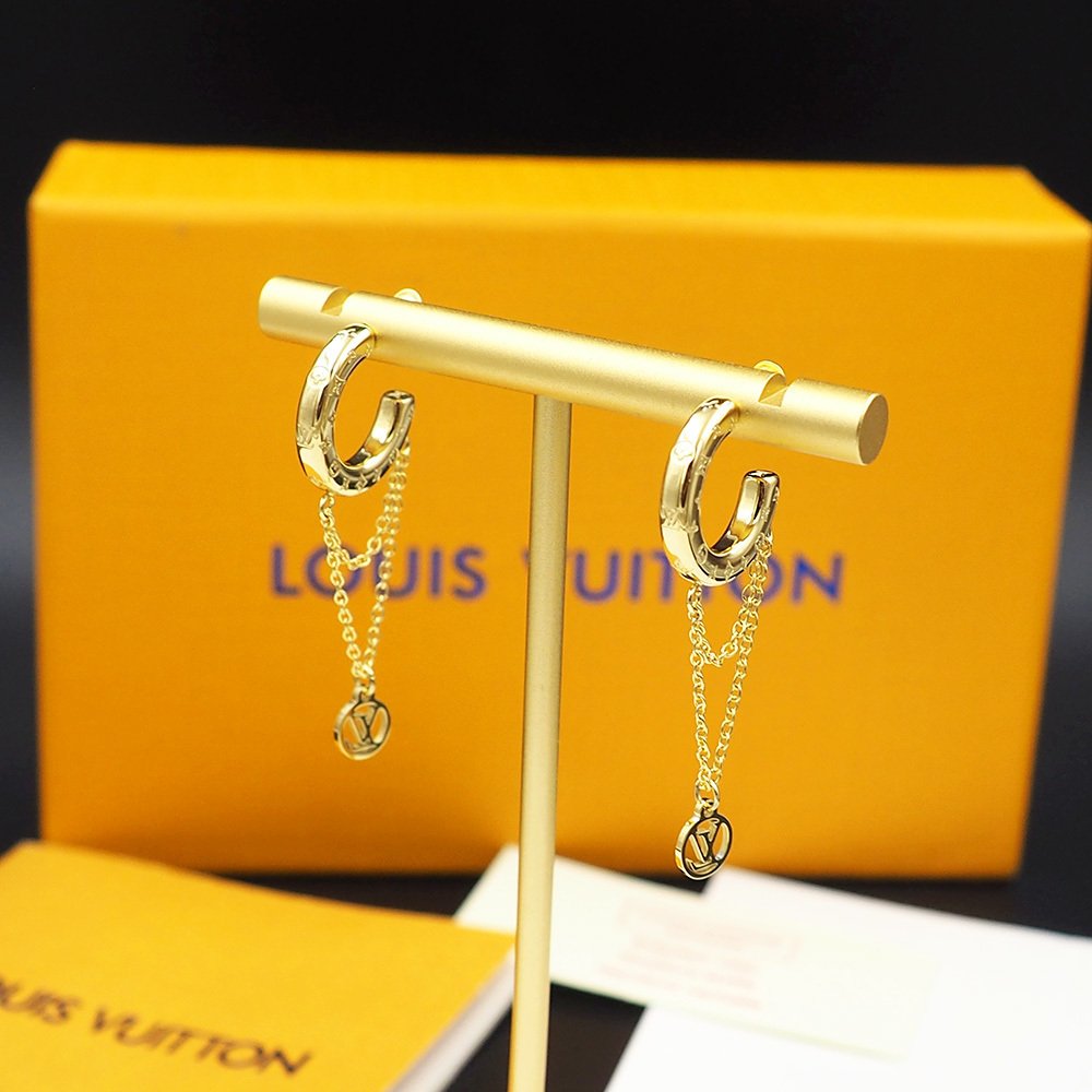 L0vis Vvtt0n Nanogram Mini Hoop Earrings Gold M00572